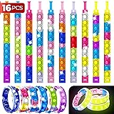 16 PCS Bracelets Glow in The Dark Pop it Fidget