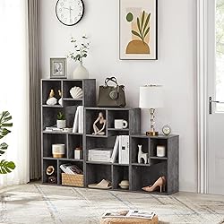 VECELO 5 Cube Modern Bookcases, 3 Tier