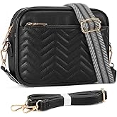 GAEKEAO Small Crossbody Bags for Women Vegan Leather Wide Strap Trendy Design Camera Bag Purse Shoulder Handbag Travel