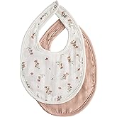 mushie Muslin Baby Bib | Soft Cotton for Drips, Drools &amp; Feedings | Adjustable Fit | 2 Pack