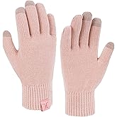 FZ FANTASTIC ZONE Womens Winter Warm Touch Screen Gloves Chenille Elastic Cuffs Knit Gloves for Women Cold Weather Gifts