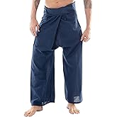 CandyHusky Thai Fisherman Pants - Lightweight Cotton Lounge Pants for Men, Perfect for Yoga, Hippie, or Pirate Style