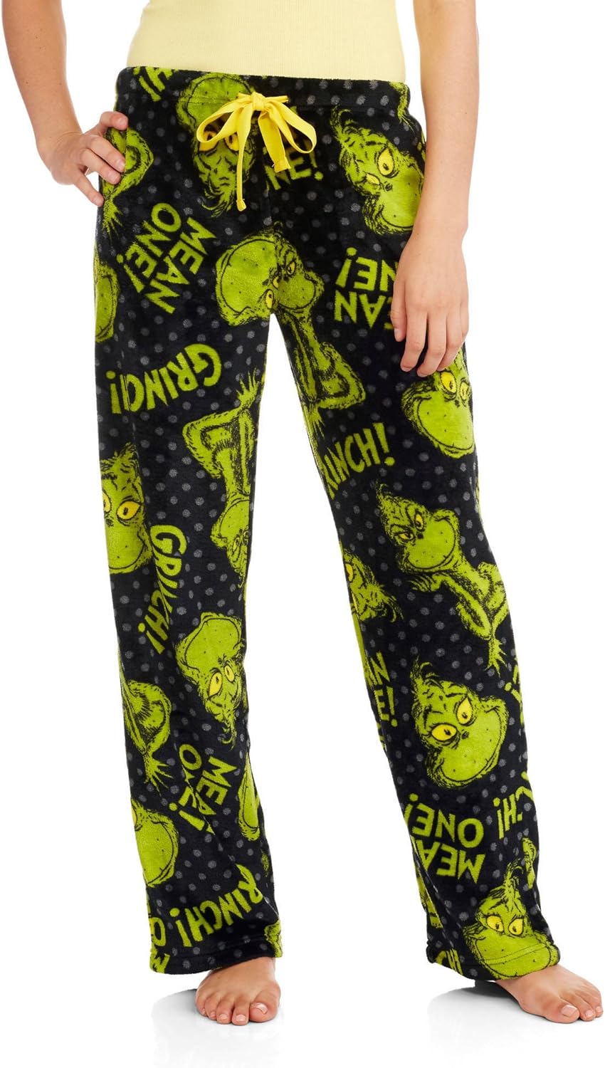 Dr.Seuss Grinch Women's Pajama Super Minky Plush Fleece Sleep Pant XXX