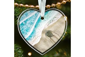 HUNIGIFT Turtle Christmas Ornament 2023 - Beach Christmas Ornaments, Ocean Christmas Ornaments, Xmas Sea Ornaments - Sea Turtle Ornament - Turtle Ornaments for Christmas Tree - Acrylic Christmas Ornament 2023
