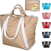 Bodysurf Beach Bags Waterproof Sandproof - Packable Foldable Nylon Zipper Tote Bag for Travel Lightweight, Pool, Boat, Cruise
