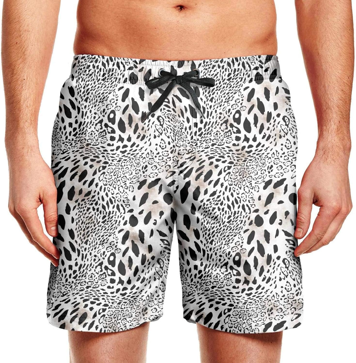 casefhghvb Mens Beach Shorts Leopard Cheetah Print Black White Fancy ...