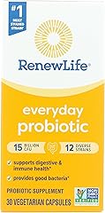 Renew Life Everyday Probiotic Capsules, Daily Supplement Supports Urinary, Digestive and Immune Health, L. Rhamnosus GG, Dair