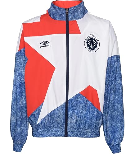 Bott × UMBRO Wind Track Jacket Umbro Men's Full Zip Retro Wind Jacket, Teal/Navy XS at Amazon