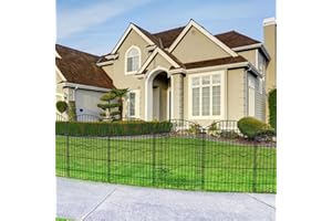 FIRSTNESS Decorative Garden Fence 12 Panels 29.6ft(L)×38in(H) No Dig Animal Barrier Fencing with 11 Panels + 1 Gate, Metal Garden Fences Rustproof Wire Border Temporary Dog Fence for Patio Yard Outdoor