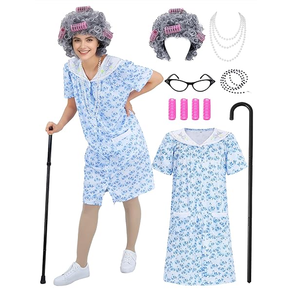 knee length dresses for ladies Lounging Old Lady Costume