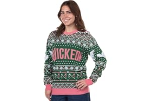 Bioworld Wicked Adult Glinda and Elphaba Knit Ugly Christmas Sweater