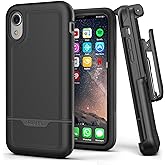 Encased iPhone XR Belt Clip Rugged Holster Case, Heavy Duty Protective Cover Holder (Rebel Armor Series) Black