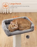 Feandrea Cat Scratching Post 71 cm Tall with Plush Perch 40x30 cm view 3