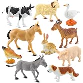 Beetots 10-Piece Realistic Farm Animal Figures, Educational Toys for Toddlers 3-5 Years Old, Sensory Play &amp; Learning Toys for Preschool Kids, Boys &amp; Girls