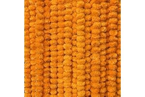 KRATI EXPORTS Artificial Marigold Garland for Decoration 5 feet Marigold Strands for Diwali Decoration Day of Dead Decorations Dia de Los Muertos Christmas Garlands