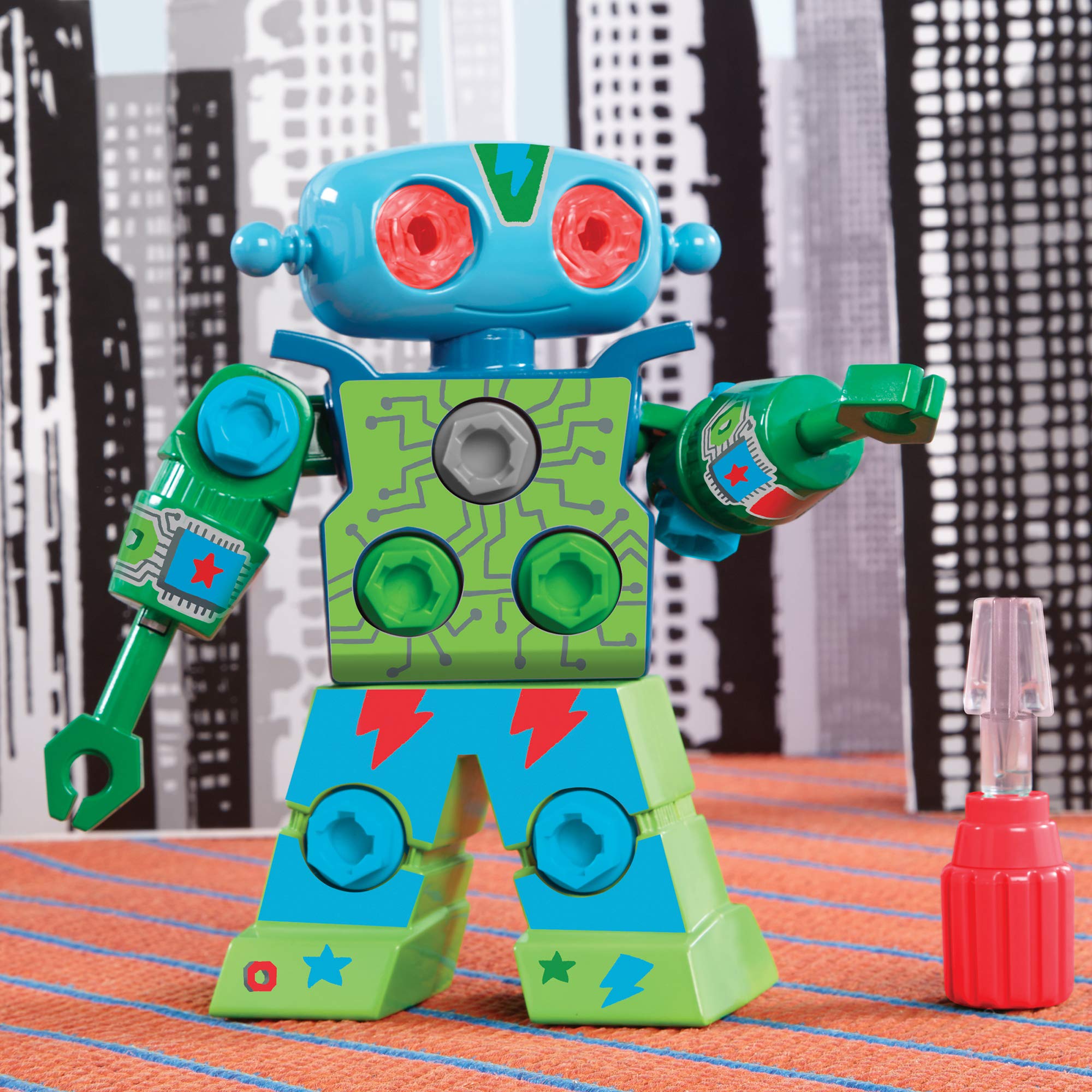 Educational Insights Design & Drill Robot - Construction Toys & Tools for Kids, Robot Toy Building Sets, Kids' Tool Set with Working Screwdriver, Take Apart STEM Set, Gifts for Boys & Girls Ages 3+