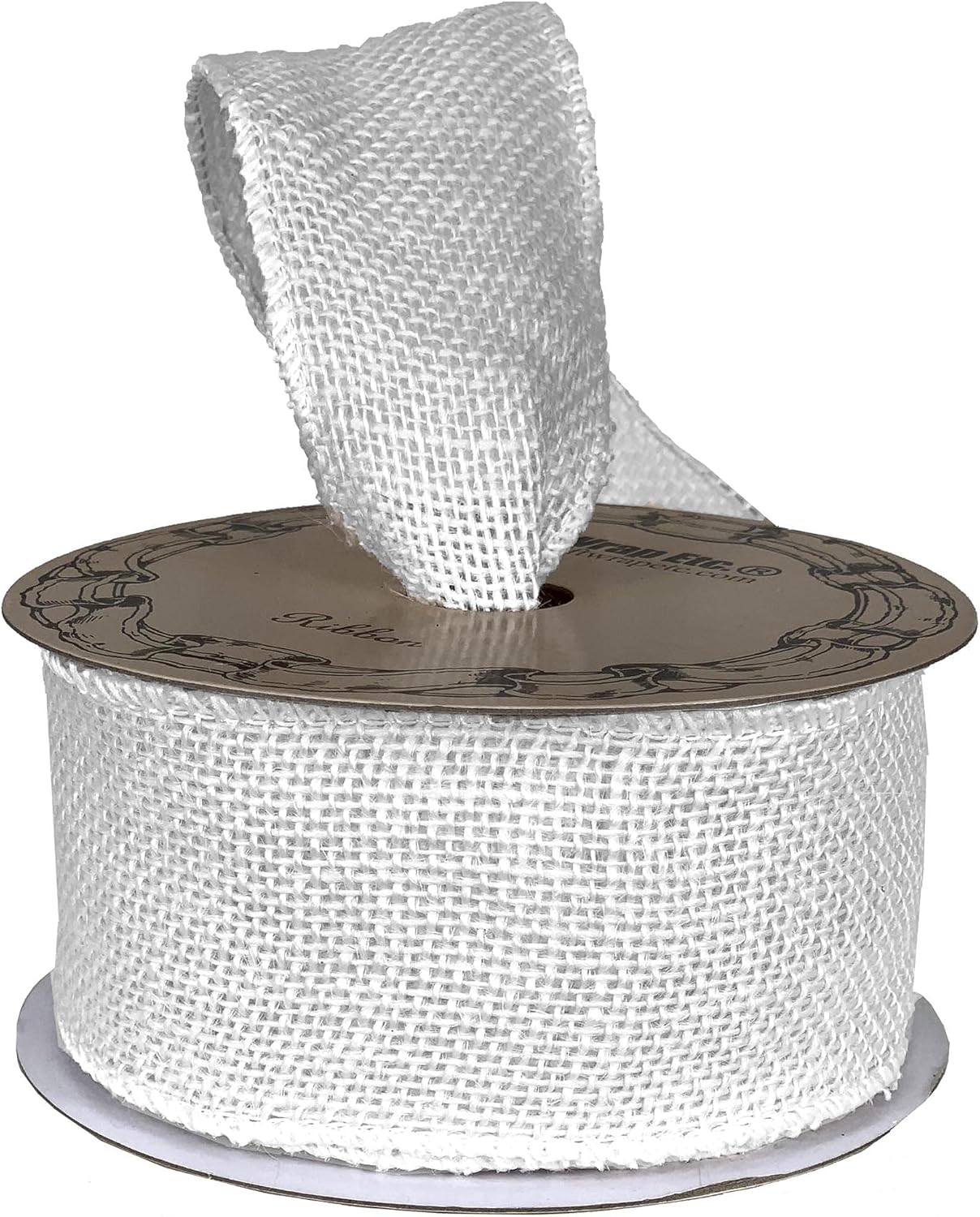 Bows & Ribbons - Off White Fabric Burlap Woven Ribbon - 2 1/2