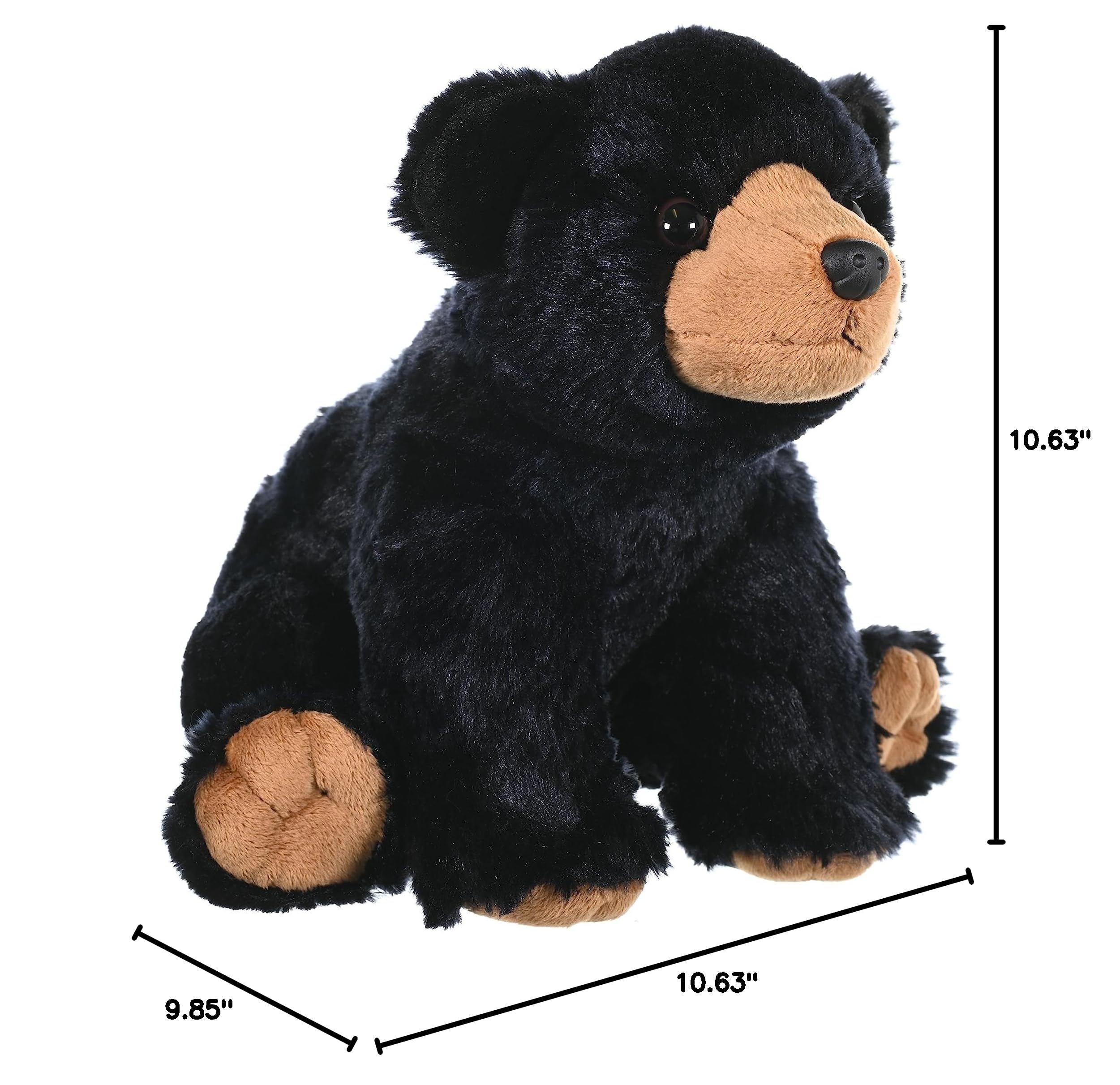 Wild Republic Black Bear Plush, Stuffed Animal, Plush Toy, Gifts for Kids, Cuddlekins 12 Inches