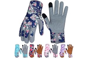 MERTURN Leather Gardening Gloves for Women Thorn Proof Garden Gloves Touch Screen Working Gloves Gifts,M
