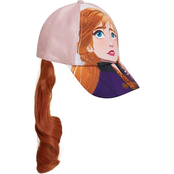Frozen Elsa Hat For Girls Baseball Cap With Braid Ponytail