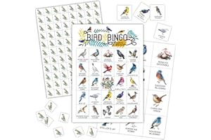 BSNZZIO North America Birds Bingo Games, 24 Players Bingo Cards, Animals Party Activities for Family Friends, Card Gifts for Bird Lovers, Bird Party Game Bingo Supplies -04
