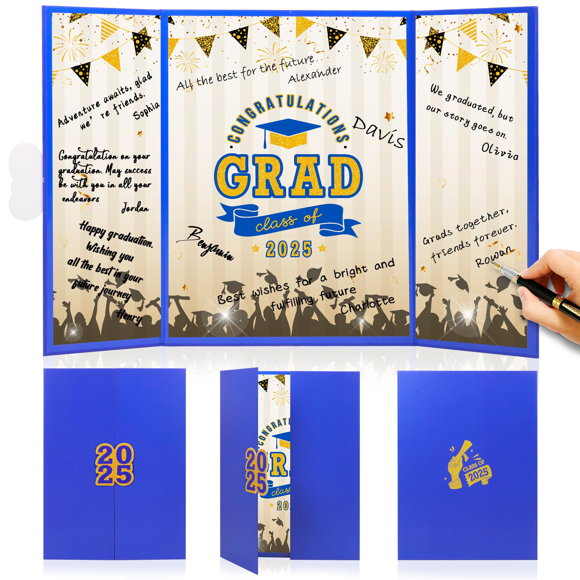 Photo 1 of Class of 2025 Graduation Decorations - Blue Graduation Guest Book Alternative, 2025 Graduation Congrats Grad Signature Board Guestbook Graduation Gift Graduation Party Decor