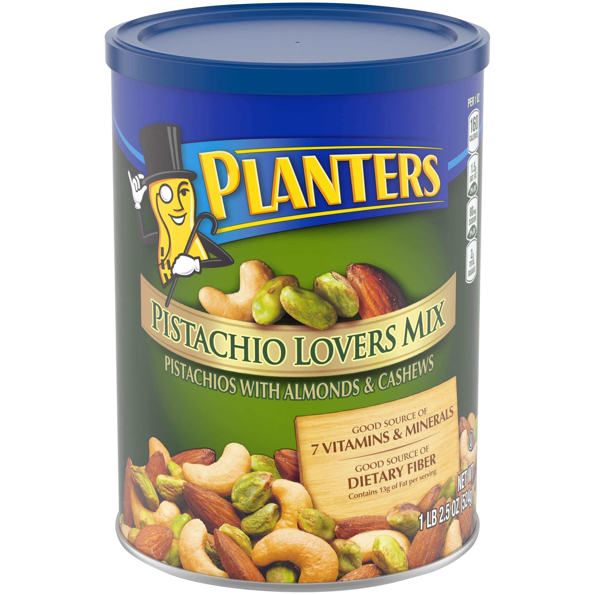 PLANTERS Pistachio Lover's Mix, 18.5 oz. Resealable Canister Deluxe Pistachio Mix Pistachios