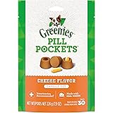 GREENIES PILL POCKETS for Dogs Capsule Size Natural Soft Dog Treats, Cheese Flavor, 7.9 oz. Pack (30 Treats)