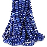 ICAI Beads 5x8mm Natural (Lapis Lazuli Stone, 5x8) Beads Rondelle Spacer Loose Beads for Jewelry Making DIY Crafts Design 1 Strand 15" APPR