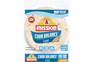 MISSION FOODS Mission Carb Balance Soft Taco Flour Tortillas | Low Carb, Keto | High Fiber, No Sugar | Small Size | 8 Count