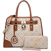 Dasein Women Handbags Top Handle Satchel Purse Shoulder Bag Hobo Bag Work Bag Set 2pcs