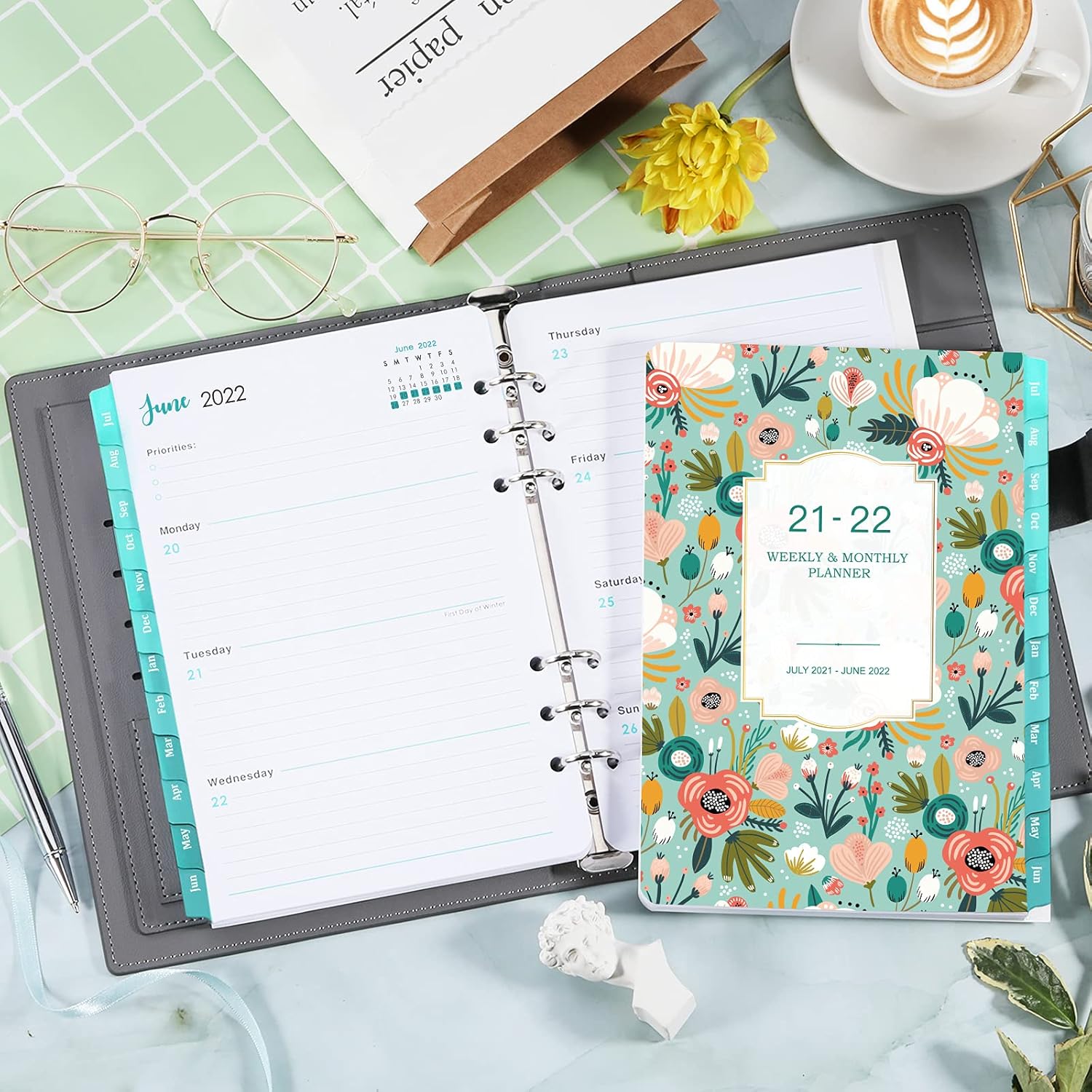 2021-2022 Planner Refill - 6-Hole Punched, 5.5" x 8.5" (including tabs), Planner refill/Inserts, July 2021-June 2022 : Office Products