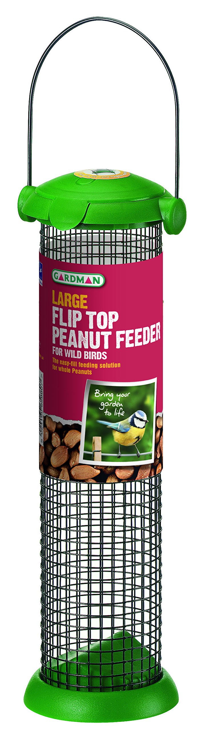 Gardman A01232 Flip Top Peanut Feeder, Large - Multi-Colour