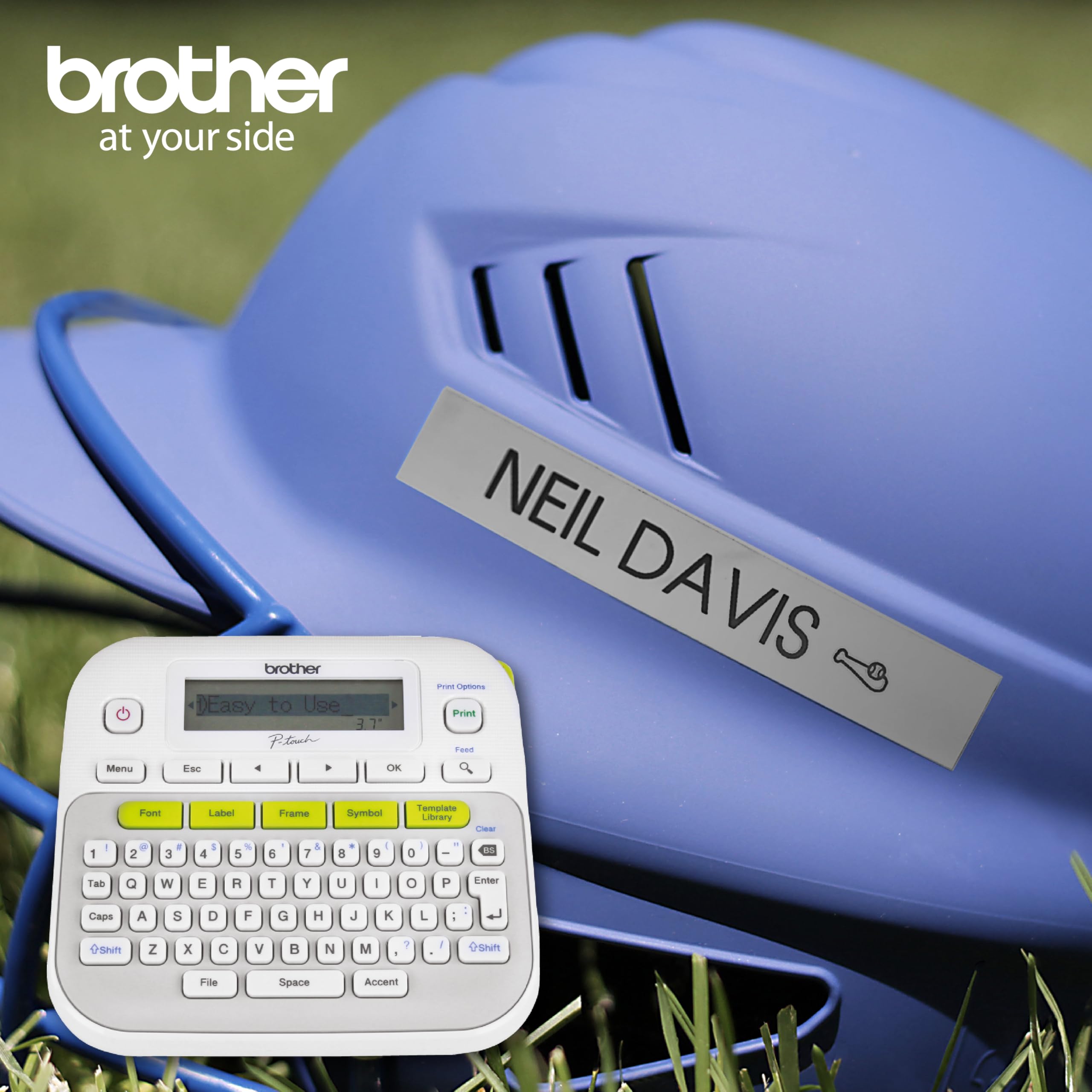 Brother P-touch, PTD210, Easy-to-Use Monochrome Label Maker, One-Touch Keys, Multiple Font Styles, 27 User-Friendly Templates, White
