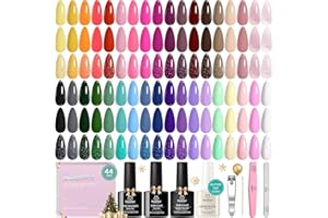 beetles Gel Polish Vivid Seasons, Winter Gel Nail Polish Set, 36 Colors Yellow Burgundy Purple Pink Jelly Shades, 45pcs with Base & Top Coat, UV LED Soak Off DIY Salon Set, Gift for Women & Girls