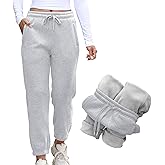 SeeLuNa Womens Fleece Lined Sweatpants Drawstring Elastic Waistband Winter Warm Joggers Pants with Pocket