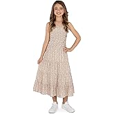 Speechless Girls' Sleeveless Pleated Top and Maxi Tiered Skirt Set
