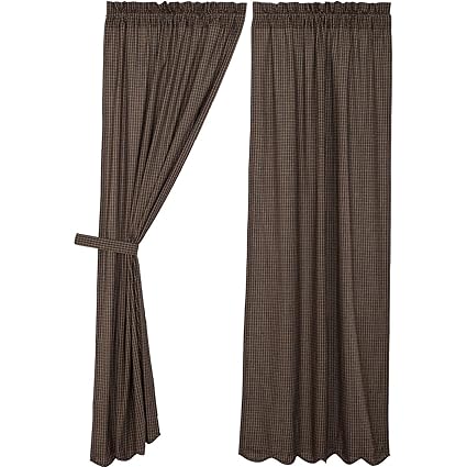 Amazon Com Vhc Brands Primitive Curtains Prim Grove Plaid Rod