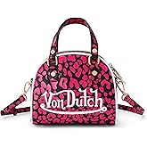 Von Dutch Womens Animal Print Bowling Bag Purse - Womens Handbag with Adjustable Strap, Spacious Interior, and Iconic Logo