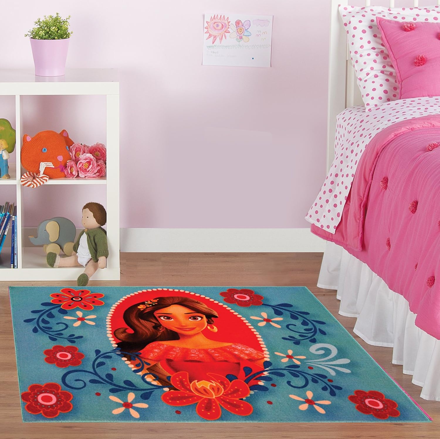 Disney Princess Elena Of Avalor Rug Hd Digital Girls Room Decor Bedding Floral Blue Area Rugs 40 X 54 Cyan