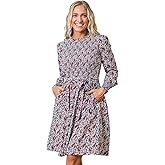 Hope & Henry Women's Long Sleeve Button Front Tiered Dress