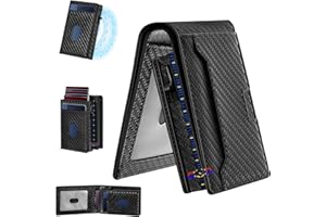 XINTUO MagSafe Wallet For Men,Versatile Wallets with Pop-Up Card case, Rfid Blocking,ID Window,Card case with magnetic suction for flexible carrying,Wallet Gift For Male(Carbon Fiber color)