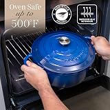 Nuovva Enamelled Cast Iron Dutch Oven 5 Quart Blue no seasoning view 5