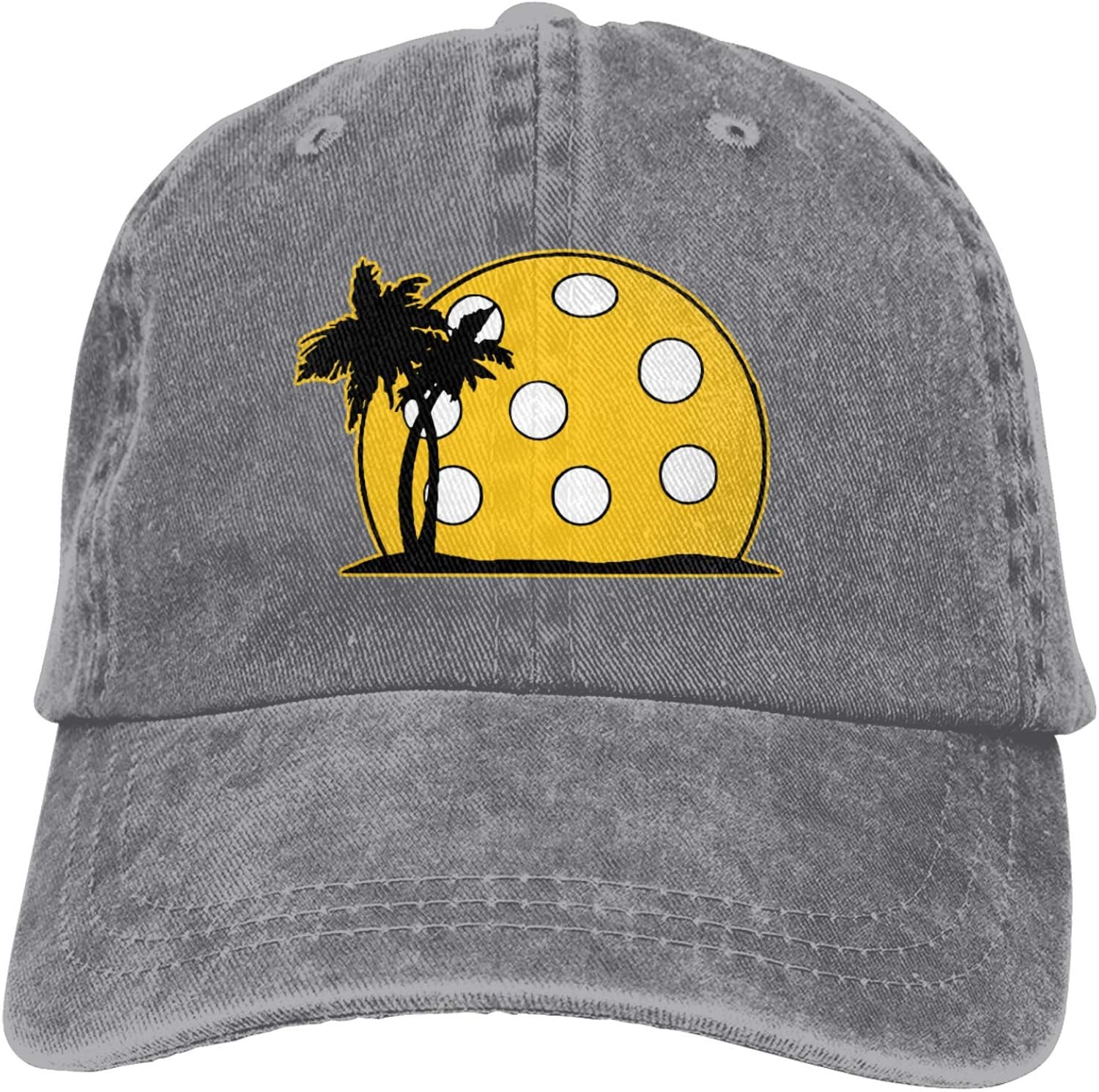 QNCNWI Pickleball Palm Tree Sports Denim Cap Adjustable