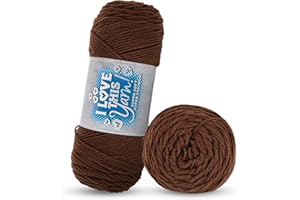 HOBBY LOBBY I Love This Yarn 4 - Medium Yarn for Crocheting & Knitting – Soft Yarn Skein – 355 Yards of Acrylic Yarn for Crocheting Blankets, Hats, & More – Craft Supplies for Handcrafting Accessories, Brown