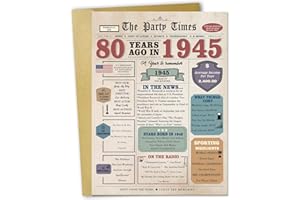 Zyulin 80th Birthday Card Gifts for Men Women, Retro Gifts for 80 Year Old Man Woman, 80th Birthday Decorations for Grandpa Grandma