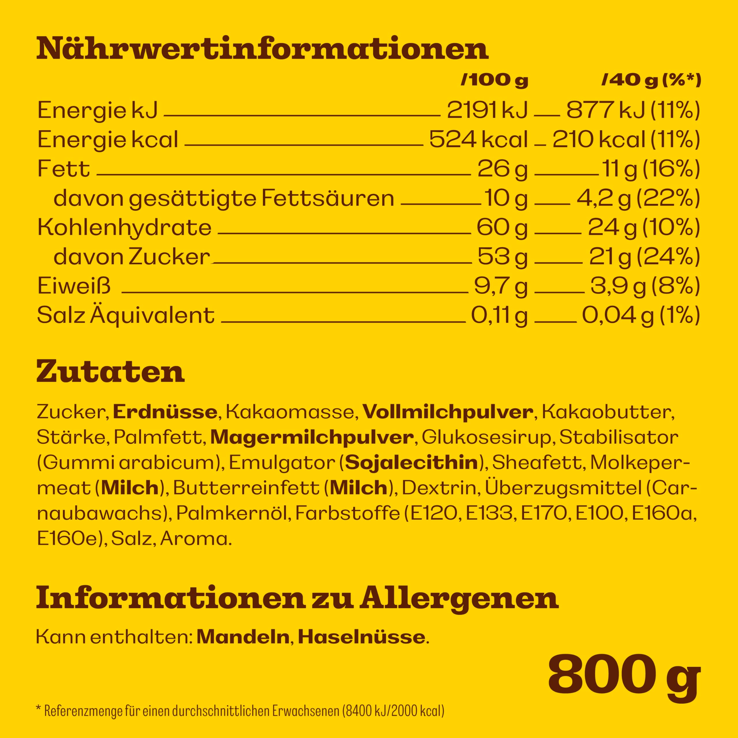 M&M’s Peanut Großpackung Schokolade, Knackige Schokolinsen mit bunter Zuckerhülle als Süßigkeiten, Party-Mix, 1 x 800 g, Für Weihnachten oder als Adventskalender Süßigkeiten 6