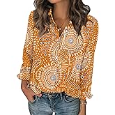 Zeagoo Women Blouses Chiffon Long Sleeve Button Down Shirts Business Causal Dressy Work Top V Neck Summer Spring Clothes