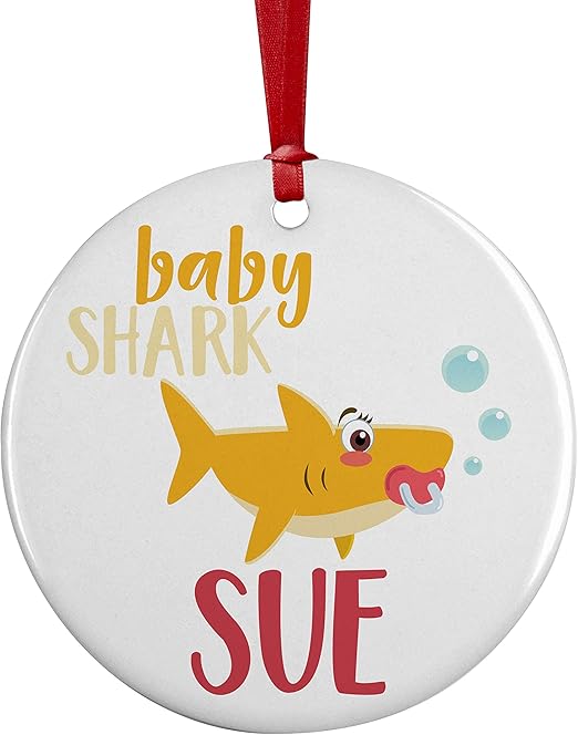 personalized baby shark ornament
