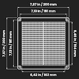 Awenta Plastic Air Vent Grille Cover 200x200mm Black with Insect Net view 2